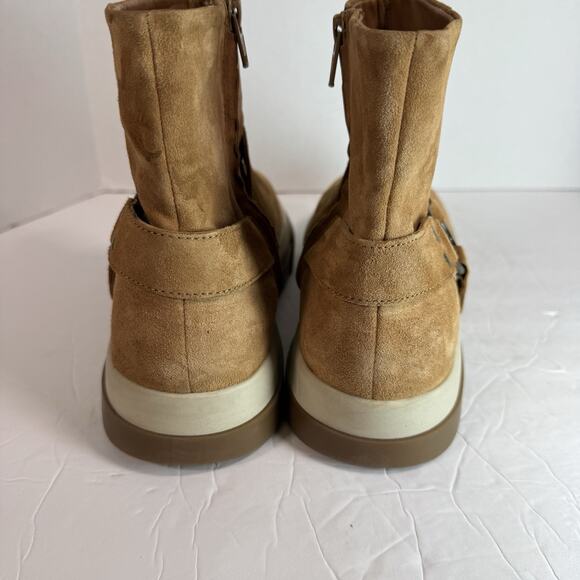 NEW Free People Bodhi Harness Sneaker Bootie Tan Suede boots shoes moto boho 9.5 - Picture 4 of 7